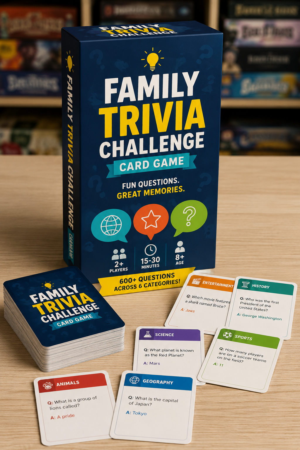 Family Trivia Challenge Card Game