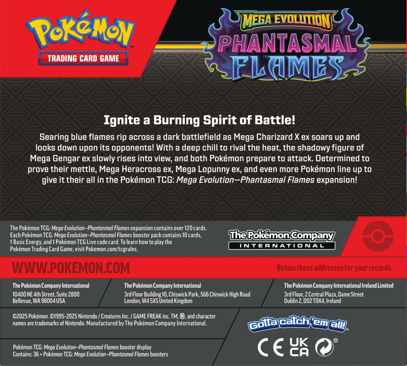 Pokemon Mega Evolution Phantasmal Flames Booster Box (PK36)
