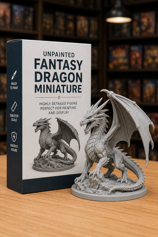 Unpainted Fantasy Dragon Miniature