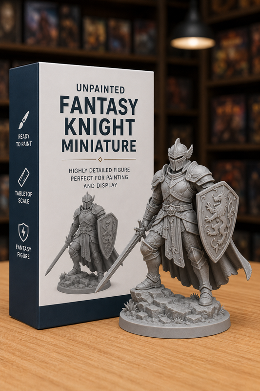Unpainted Fantasy Knight Miniature
